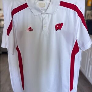 Adidas White and Red Polo Shirt